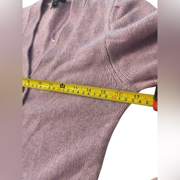 SAKS FIFTH AVENUE Puff-Sleeve 100% Cashmere Cardigan - Picture 5 of 7